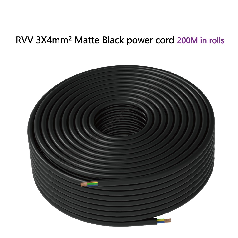 RVV 3X4mm²Matte Black power cord CE CCC VDE